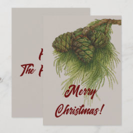 Vintage Pinecones God jul Julkort
