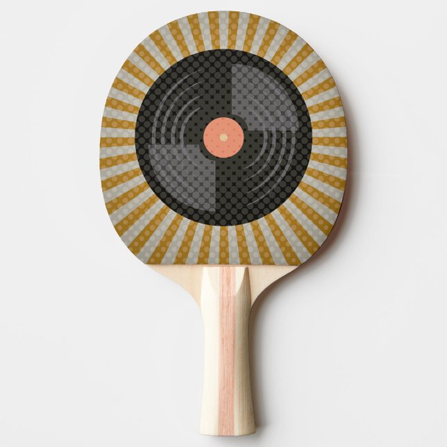 Vintage Pingisracket (A ping pong paddle with a design of a vinyl record in the center!)