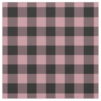 Vintage Pink & Black Plaid Gingham Tyg
