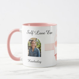 Vintage Pink Coquette Bow Heart Personalized Mugg