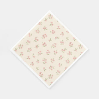 Vintage Pink Floral Napkins Pappersservett