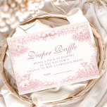 Vintage Pink Toile Lamb Diapper Raffle Tilläggskort<br><div class="desc">A soft and elegant baby shower design featuring delicate vintage-style blush pink toile illustrations. The frame is adorned with charming lambs, florals, celestial accents, and a romantic bow, creating a timeless storybook nursery aesthetic. Perfect for a classic, feminine celebration with a refined heirloom feel. The gentle pink palette and detailed...</div>