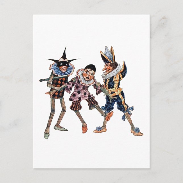 Vintage Pinocchio Illustration Vykort (Framsida)