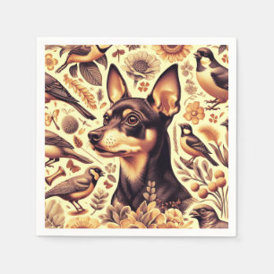 Vintage Pinscher Illustration Pappersservett