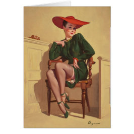 Vintage Pinup Birthday Hälsningskort