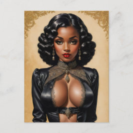 Vintage Pinup Black Girl Vykort