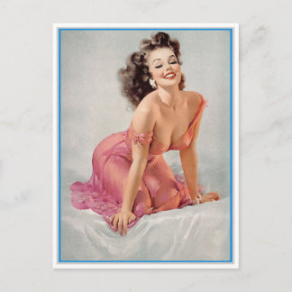 Vintage pinup-flicka Konst  vykort