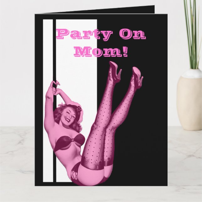 Vintage pinup flicka mors dag kort (Framsida)