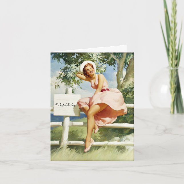 Vintage Pinup, födelsedag Kort (Framsida)