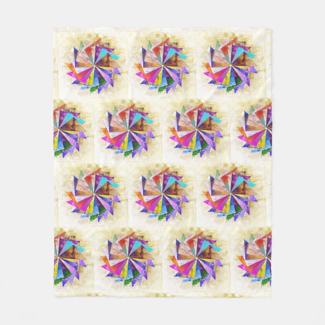 Vintage PinWheel Quilt Mönster Fleecefilt (Framsidan)