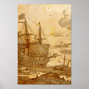 Vintage Pirat Frakt Poster