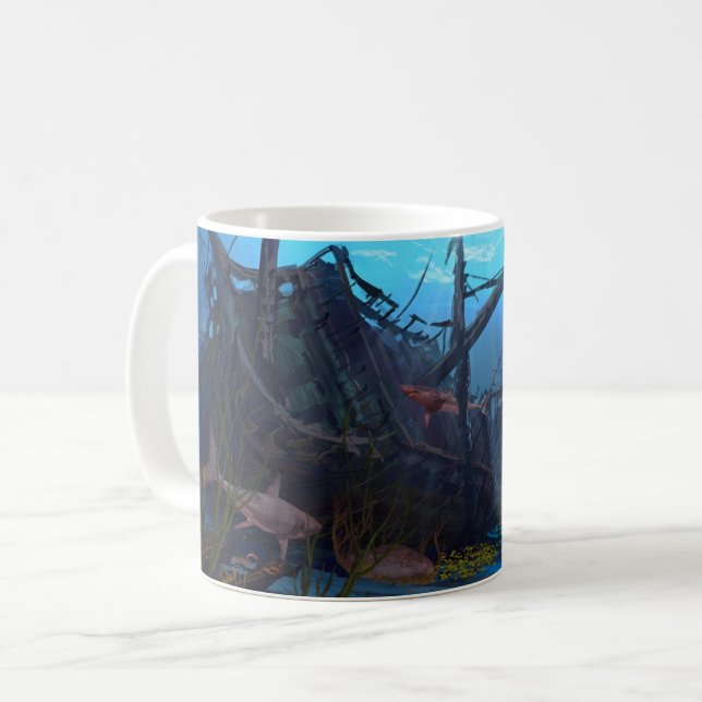 Vintage Pirat Frakt Shipwreck Kaffemugg (Framsida vänster)