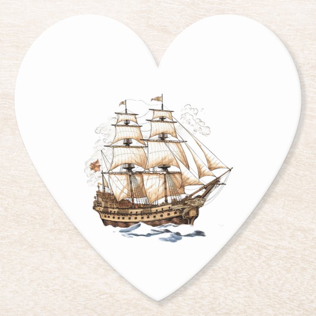 Vintage Pirat Frakt Underlägg Papper (Framsida)