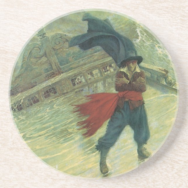 Vintage Pirat, Howard Pyles flygande dutchman Underlägg Sandsten (Framsidan)