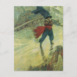 Vintage Pirat, Howard Pyles flygande dutchman Vykort