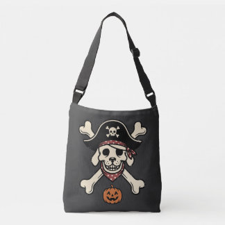 Vintage Pirat Hund Halloween Dödskalle Korsade Ben Axelväska
