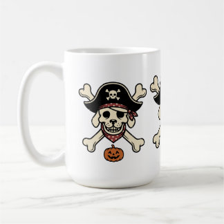 Vintage Pirat Hund Halloween Dödskalle Korsade Ben Kaffemugg