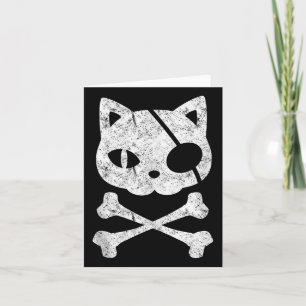 Vintage Pirat Kat Kitten Halloween Skull Kor Bo Kort
