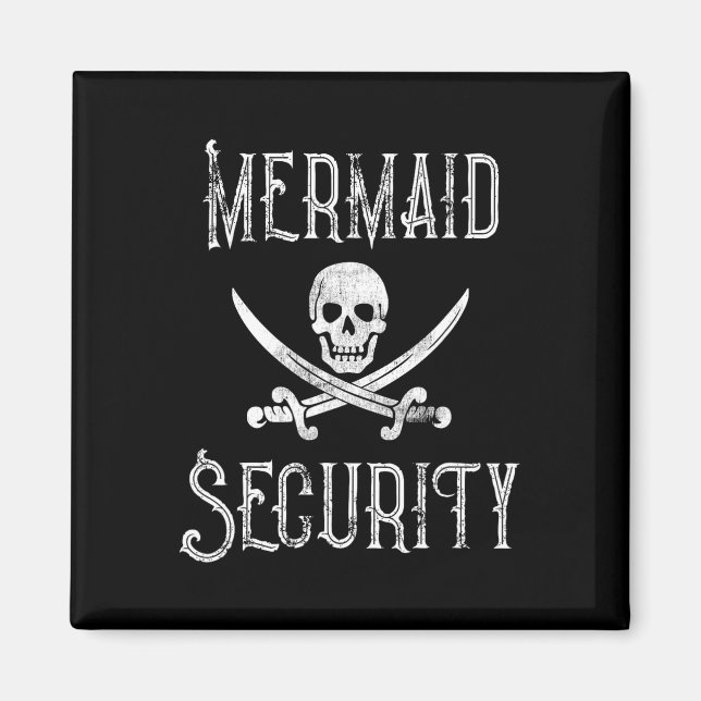 Vintage Pirat Sjöjungfru Security Merman Protectio Magnet (Framsidan)