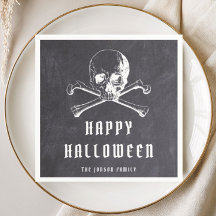 Vintage Pirat Skalle & Ben Svart Halloween