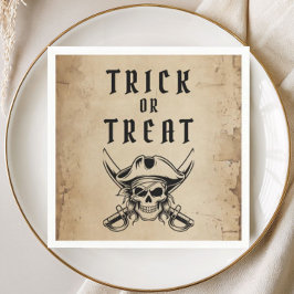 Vintage Pirat Skalle Trick Or Treat Halloween Pappersservett