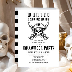 Vintage Pirat Skull Halloween fest Inbjudningar