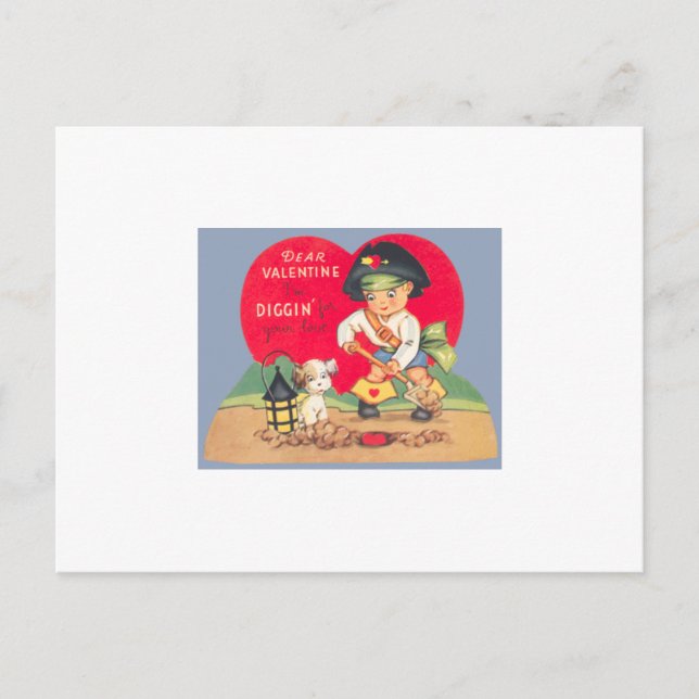 Vintage Pirat V-dagars vykort (Framsida)