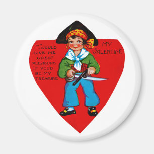 Vintage Pirat Valentine Magnet