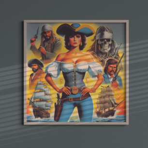 Vintage Pirat Woman Poster