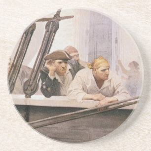 Vintage Pirater Brig Covenant in a Fog by NC Wyeth Underlägg Sandsten