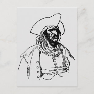Vintage Pirater, Buccaneer Sketch av Howard Pyle Vykort