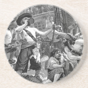 Vintage Pirater Fighting and Drinking on Frakt Underlägg