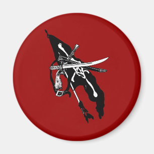 Vintage Pirater Flagga, Jolly Roger Skull Crossbon Magnet