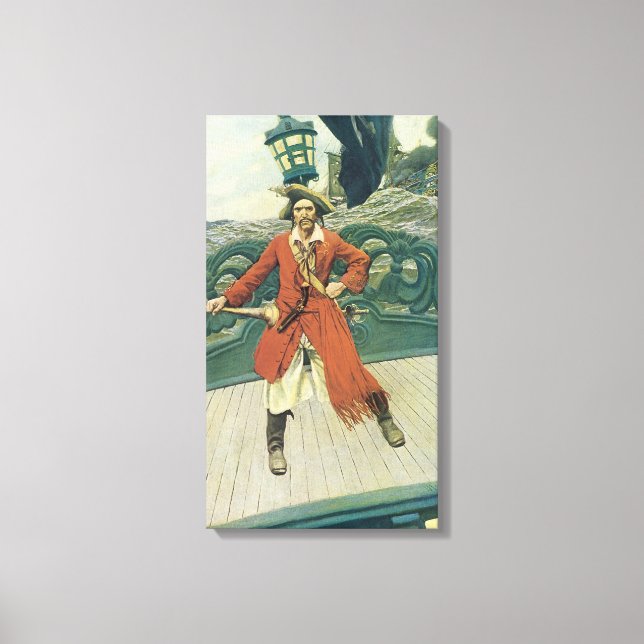 Vintage Pirater, kapten Keitt av Howard Pyle Canvastryck (Framsida)