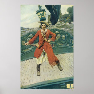 Vintage Pirater, kapten Keitt av Howard Pyle Poster