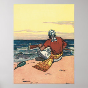 Vintage Pirater, maroonerad på en ö i öster Poster