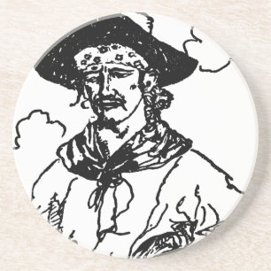 Vintage Pirater Sketch av en kapten av Howard Pyle Underlägg Sandsten