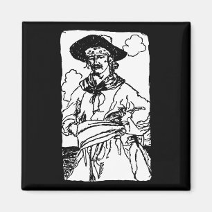 Vintage Pirater Skiss av en Kapten av Howard Pyle Magnet
