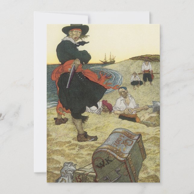 Vintage Pirater, William Kidd Burying Treasure (Framsida)