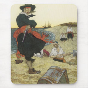 Vintage Pirater, William Kidd Burying Treasure Musmatta