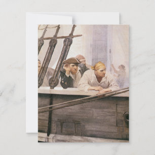 Vintage Pirates Brig Covenant i dimma av NC Wyeth