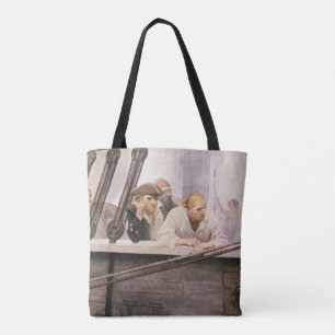 Vintage Pirates Brig Covenant i dimma av NC Wyeth Tygkasse