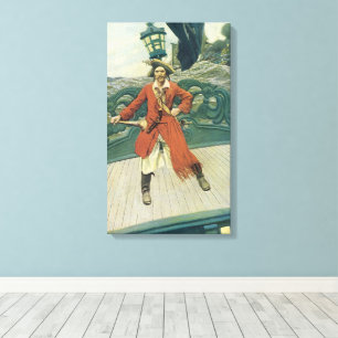 Vintage Pirates, Captain Keitt av Howard Pyle Canvastryck