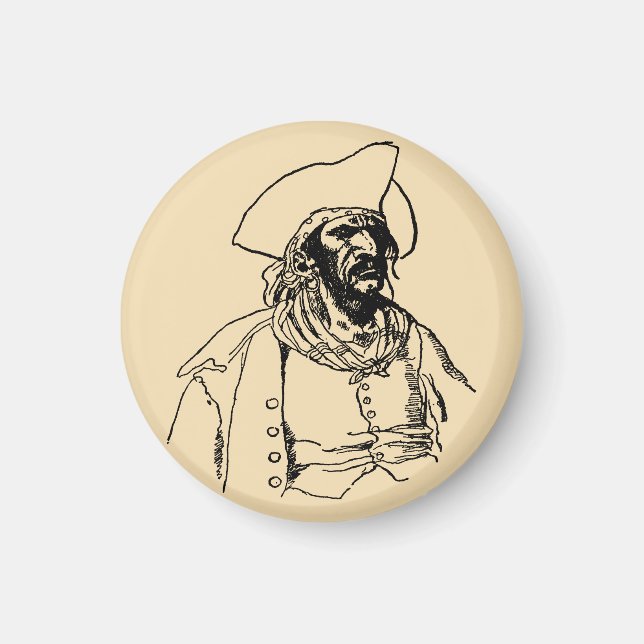 Vintage Pirates, en sjörövarskiss av Howard Pyle Magnet (Framsidan)