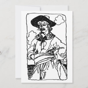 Vintage Pirates Skiss av en kapten av Howard Pyle