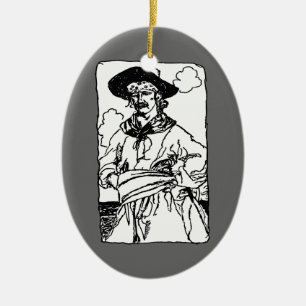 Vintage Pirates Skiss av en kapten av Howard Pyle Julgransprydnad Keramik