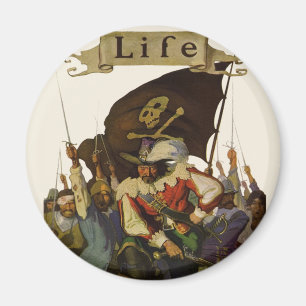 Vintage Piratliv 1921 illustration Magnet
