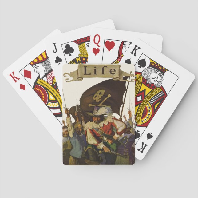 Vintage Piratliv 1921 illustration Spel Kort (Baksidan)