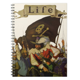Vintage Piratliv Wyeth-illustration Anteckningsbok