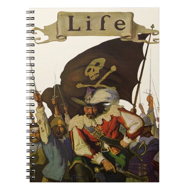 Vintage Piratliv Wyeth-illustration Anteckningsbok (Framsidan)
